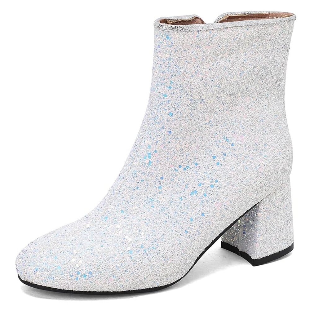 White Iridescent Booties